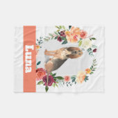 Blood Hound Dog gepersonaliseerde waterverf Fleece Deken (Voorkant (Horizontaal))