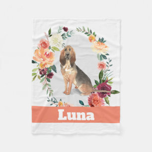 Blood Hound Dog gepersonaliseerde waterverf Fleece Deken