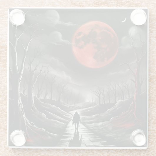 Blood moon glazen onderzetter (Achterkant)