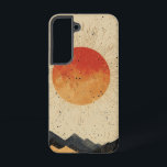 Blood Moon Horizon telefoonhoesje Samsung Galaxy Hoesje<br><div class="desc">Een vurige rode maan zweeft boven donkere bergen,  wat een intens en mystiek nachtelijk landschap oproept.</div>