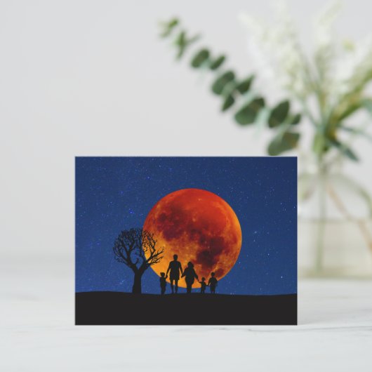 Blood Moon Lunar Eclipse Briefkaart (Staand voorkant)