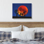 Blood Moon Lunar Eclipse Canvas Afdruk (Insitu (Slaapkamer))