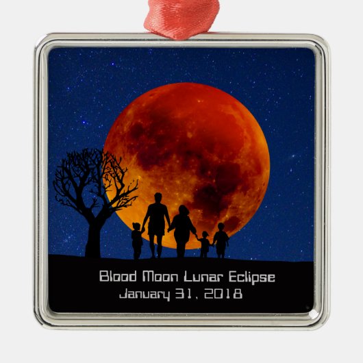 Blood Moon Lunar Eclipse Metalen Ornament (Voorkant)