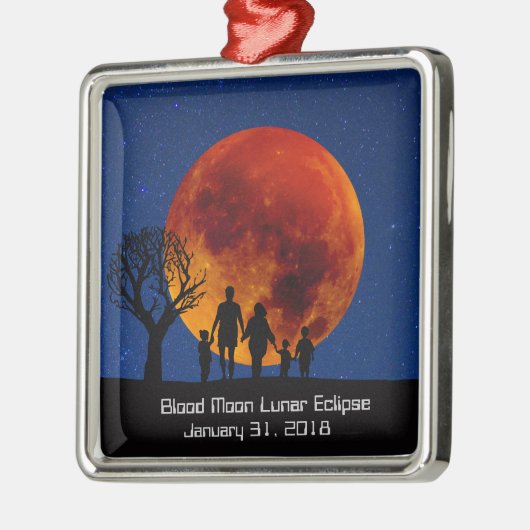 Blood Moon Lunar Eclipse Metalen Ornament (Links)