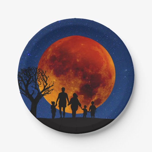 Blood Moon Lunar Eclipse Papieren Bordje (Voorkant)