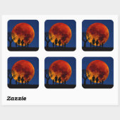 Blood Moon Lunar Eclipse Vierkante Sticker (Vel)