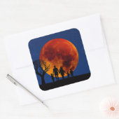 Blood Moon Lunar Eclipse Vierkante Sticker (Envelop)