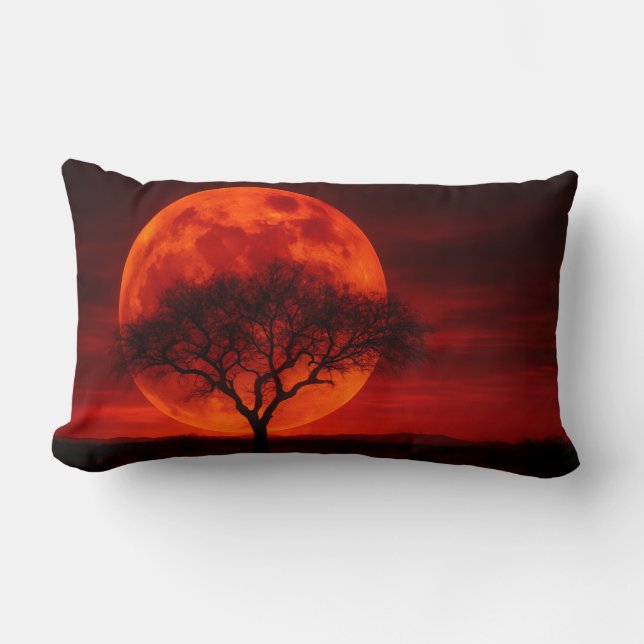 Blood Moon Mesquite Tree Throw Pillow - Western Kussen (Voorkant)