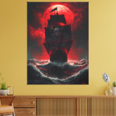 Blood Moon Pirates: Cursed Galleon of the Crimson  Canvas Afdruk (Insitu (Woonkamer))