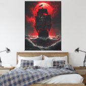 Blood Moon Pirates: Cursed Galleon of the Crimson  Canvas Afdruk (Insitu (Slaapkamer))