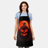 Blood Moon Pumpkin Keizer Kunst Schort (Gedragen)