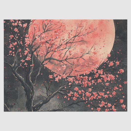 Blood Moon Sakura Inkt Wash (2) Tissuepapier (Voorkant)