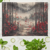Blood Moon Sakura Inktwassing (1) Theedoek (Gevouwen)