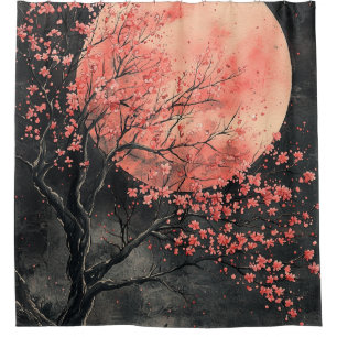 Blood Moon Sakura Inktwassing (2) Douchegordijn