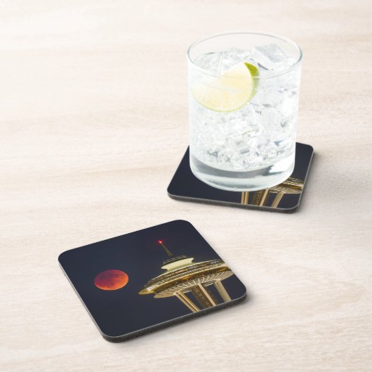 Blood Moon Seattle Space Needle Bier Onderzetter (Rechterzijde)