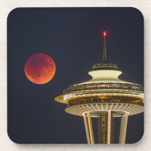 Blood Moon Seattle Space Needle Bier Onderzetter