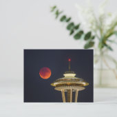 Blood Moon | Seattle Space Needle Briefkaart (Staand voorkant)