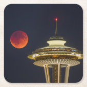 Blood Moon Seattle Space Needle Kartonnen Onderzetters (Voorkant)