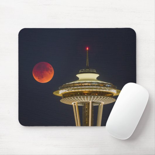 Blood Moon Seattle Space Needle Muismat (Met muis)