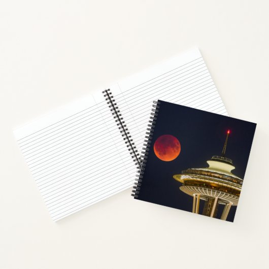 Blood Moon Seattle Space Needle Notitieboek (Binnen)