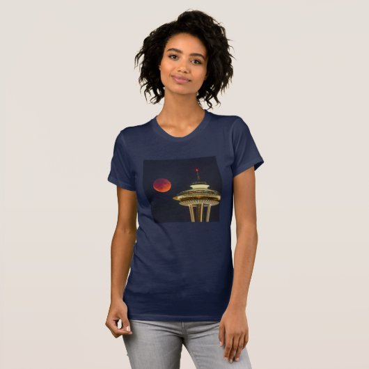 Blood Moon Seattle Space Needle T-shirt (Voorkant volledig)
