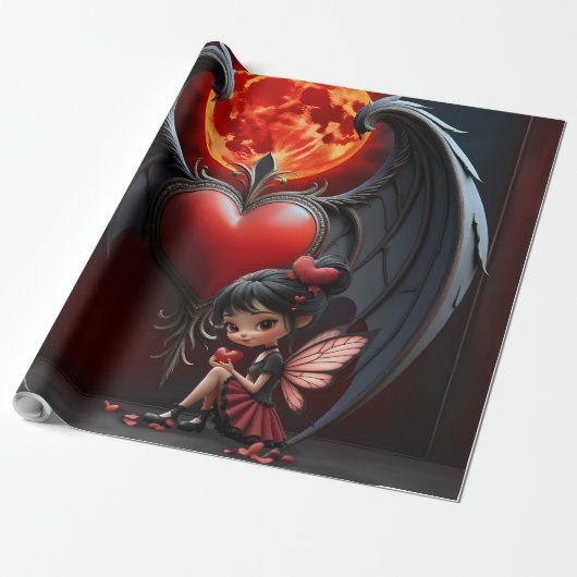 Blood Moon Valentine Fairy Cadeaupapier (Uitgerold)