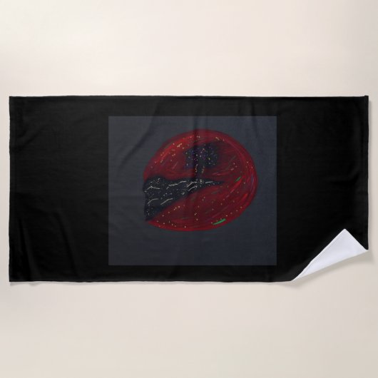 Blood Moonlit Night Beach Towel Strandlaken (Voorkant)