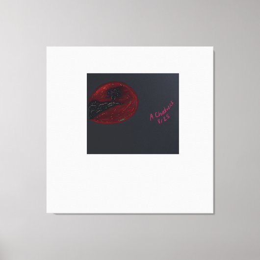Blood Moonlit Night Stretched Canvas Print (Voorkant)