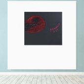 Blood Moonlit Night Stretched Canvas Print (Insitu (Houten vloer))