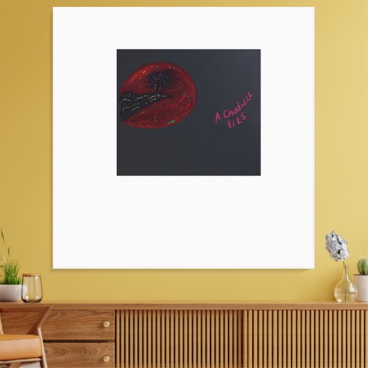 Blood Moonlit Night Stretched Canvas Print (Insitu (Woonkamer))