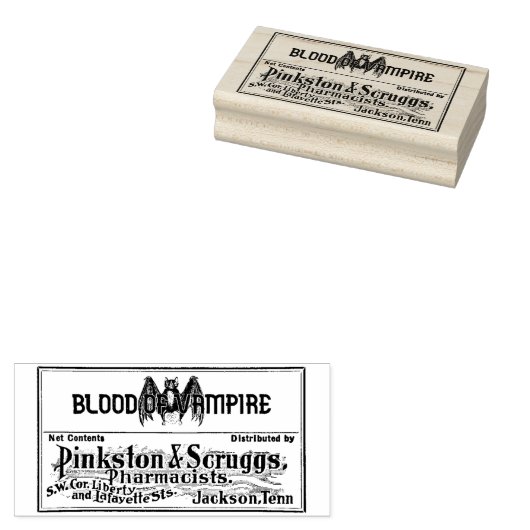 Blood of Vampire -  Apothecary Label Rubberstempel (Gestempeld)