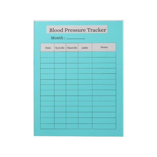 BLOOD PRESSURE TRACKER NOTITIEBLOK (Linkerzijde)