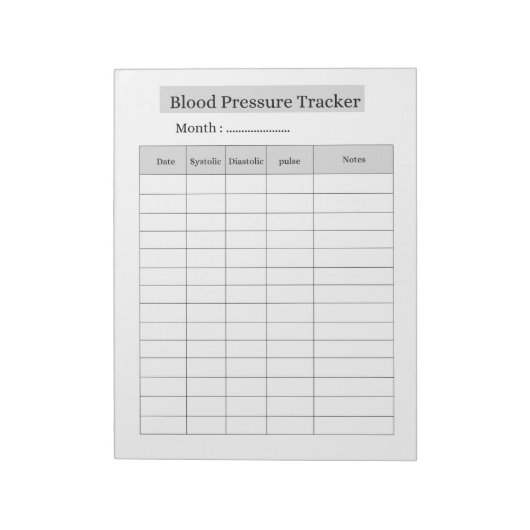 Blood Pressure Tracker Notitieblok (Linkerzijde)