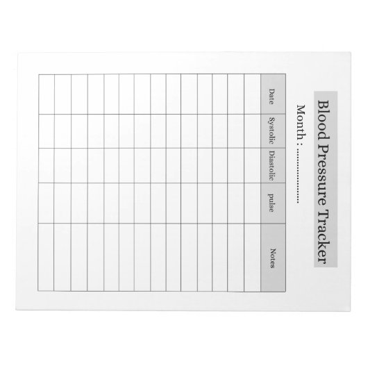Blood Pressure Tracker Notitieblok (Voorkant)