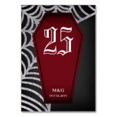 Blood Red Coffin Spiderweb Gothic Wedding Kaart (Achterkant)