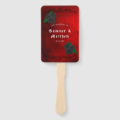 Blood Red en Black Rozen Weddenschap Bedankt Handwaaier (Voorkant)