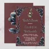 Blood Red Gothic Black Floral Witch Vrijgezellenfe Kaart (Voorkant / Achterkant)