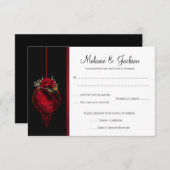 Blood Red Roses Wedding RSVP (Voorkant / Achterkant)
