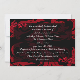 Blood Red Vampire Damask Gothic Weddenschap Kaart