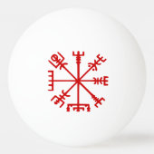 Blood Red Vegvísir (Viking Compass) Ping Pong Ball (Voorkant)