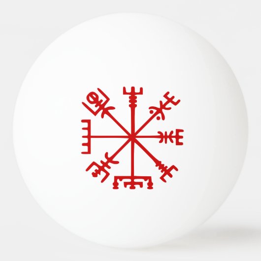 Blood Red Vegvísir (Viking Compass) Ping Pong Ball (Voorkant)