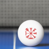 Blood Red Vegvísir (Viking Compass) Ping Pong Ball (Net)