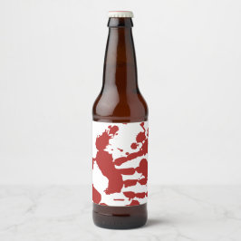 Blood Spatter Bloody Hand Print Halloween Bier Etiket