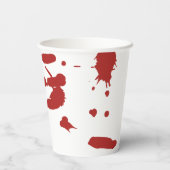 Blood Spatter Bloody Hand Print Halloween Papieren Bekers (Achterkant)