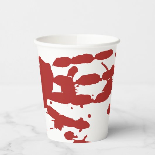 Blood Spatter Bloody Hand Print Halloween Papieren Bekers (Links)