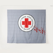 Blood Spatter Muur Psych Ward Halloween Achtergron Wandkleed (Voorkant (horizontaal))