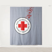 Blood Spatter Muur Psych Ward Halloween Achtergron Wandkleed (Voorkant)