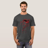 Blood Splatter Blood Stained Halloween Zombie vint T-shirt (Voorkant volledig)