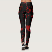 Blood Splatter Bloody Handprints Zwart Halloween Leggings (Achterkant)