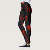 Blood Splatter Bloody Handprints Zwart Halloween Leggings (Links)